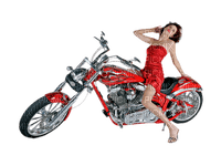 woman with motorbike bp - Free PNG