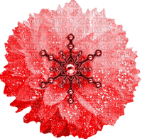 Snowflake.Glitter.Flower.Red - PNG gratuit