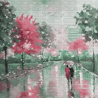 soave background animated painting  rain city - Ilmainen animoitu GIF