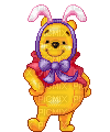 Winnie déguisé en lapin - GIF animado gratis