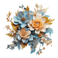 blue brown flower rox - zdarma png