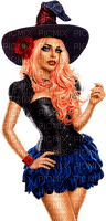 Woman.Witch.Halloween.Black.Blue - zdarma png