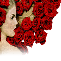woman roses hair femme cheveux roses
