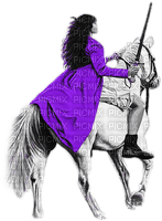 soave woman horse warrior purple black white - png grátis