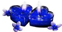 Candles.Hearts.Flowers.Blue.White - Free PNG
