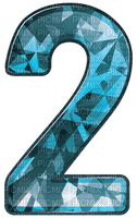 Kaz_Creations Numbers Number 2 Crystal Blue - gratis png