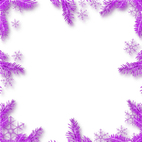 Snowflakes.Branches.Frame.Purple - ücretsiz png