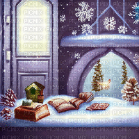 kikkapink animated background winter room - Bezmaksas animēts GIF