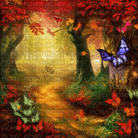 kikkapink fantasy background forest autumn - безплатен png