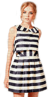 woman  in striped dress by nataliplus - kostenlos png