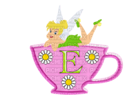 Kaz_Creations Alphabets Tinkerbell On Cup Letter E - безплатен png