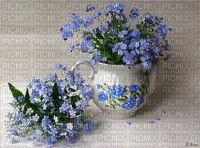 ani-bg-blå-blommor - Δωρεάν κινούμενο GIF