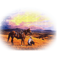 loly33 cowboy western landscape paysage - Free PNG