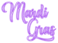 Mardi Gras.Text.White.Purple - KittyKatLuv65 - png gratis