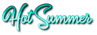 Hot Summer.Text.Teal - By KittyKatLuv65 - Free PNG
