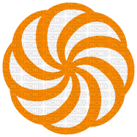 orange white spiral mandala - png ฟรี