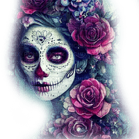 kikkapink gothic portrait skull face woman - png gratis
