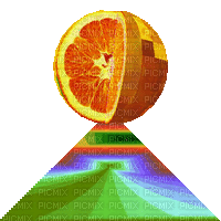 Rotating Food Orange Disco Fruit - Free animated GIF