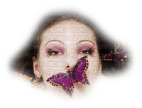 femme et papillon - nemokama png