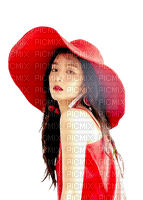 Woman with a red hat