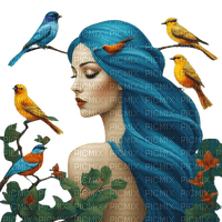 springtimes woman fantasy bird - PNG gratuit