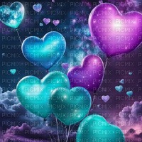 Galactic Heart Balloons - Free PNG