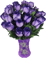Purple Roses Bouquet - Free animated GIF