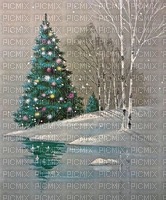 background winter Christmas tree - zdarma png