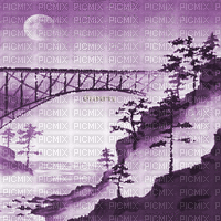Y.A.M._Japan landscape background purple - Zdarma animovaný GIF
