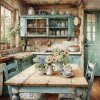 blue country kitchen farm - png gratis