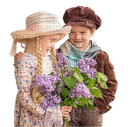 Couple children lilac - png ฟรี