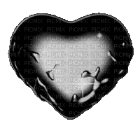 black dripping heart scene deco - GIF animado grátis