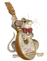 Maus, Mandoline, Vintage - Bezmaksas animēts GIF