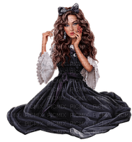 woman in black by nataliplus - png gratuito