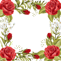 roses frame gif cadre roses - GIF animado grátis