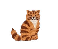 brown striped cat sticker - kostenlos png