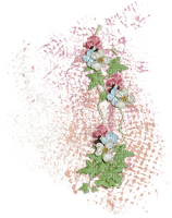 Cluster Flowers Ribbon  Leaves Stamp - png ฟรี