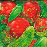 Y.A.M._Summer tomatoes cucumbers background - gratis png