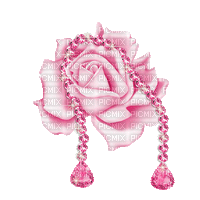 pink rose with diamonds - Nemokamas animacinis gif