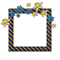 Small Blue/Yellow Frame - gratis png