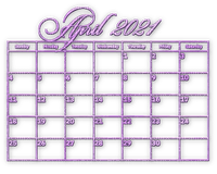 soave calendar deco april text 2021 - PNG gratuit
