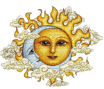 месяц-солнце - GIF animado grátis