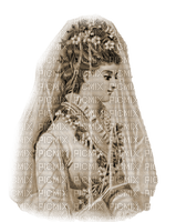 kikkapink woman vintage bride winter sepia - gratis png
