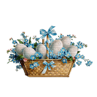 pascua  cesta huevos flores dubravka4 - png ฟรี