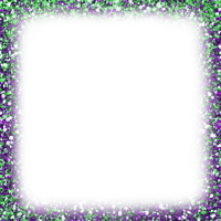 Glitter.Frame.Green.Purple - KittyKatLuv65 - Free PNG