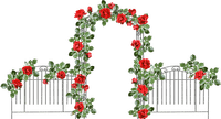 fence with red roses - gratis png
