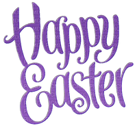 Happy Easter.Text.Purple.violet.Victoriabea - Free PNG