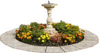 flowerbed, fountain, flowers, garden,adam64 - kostenlos png
