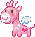 Pink Giraffe - Free animated GIF