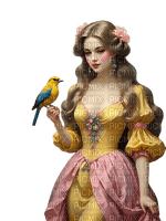 vintage woman bird - фрее пнг